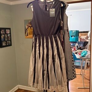 Elegant Black and Cream Dress